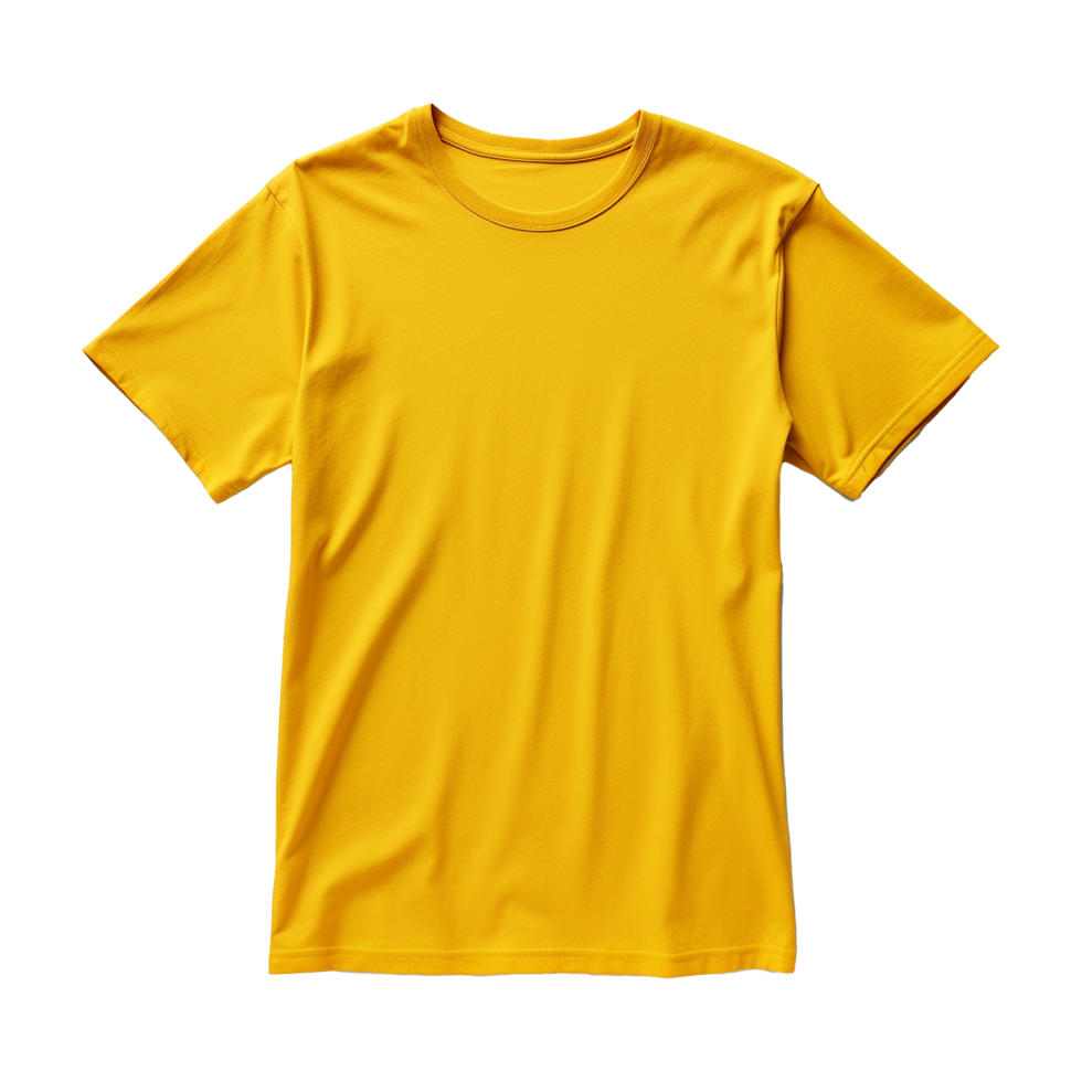 ai generado amarillo camiseta aislado en transparente antecedentes png