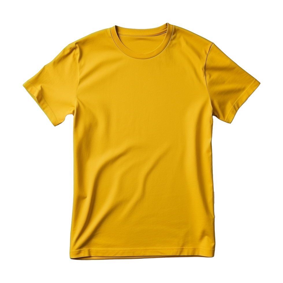 AI generated Yellow tshirt isolated on transparent background png