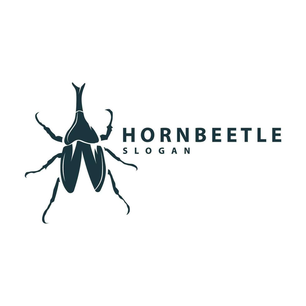 beetle logo design simple silhouette insect animal illustration template vector