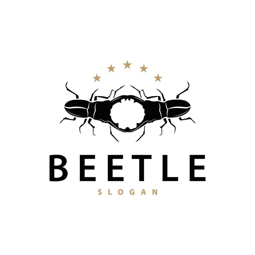 escarabajo logo diseño sencillo silueta insecto animal ilustración modelo vector
