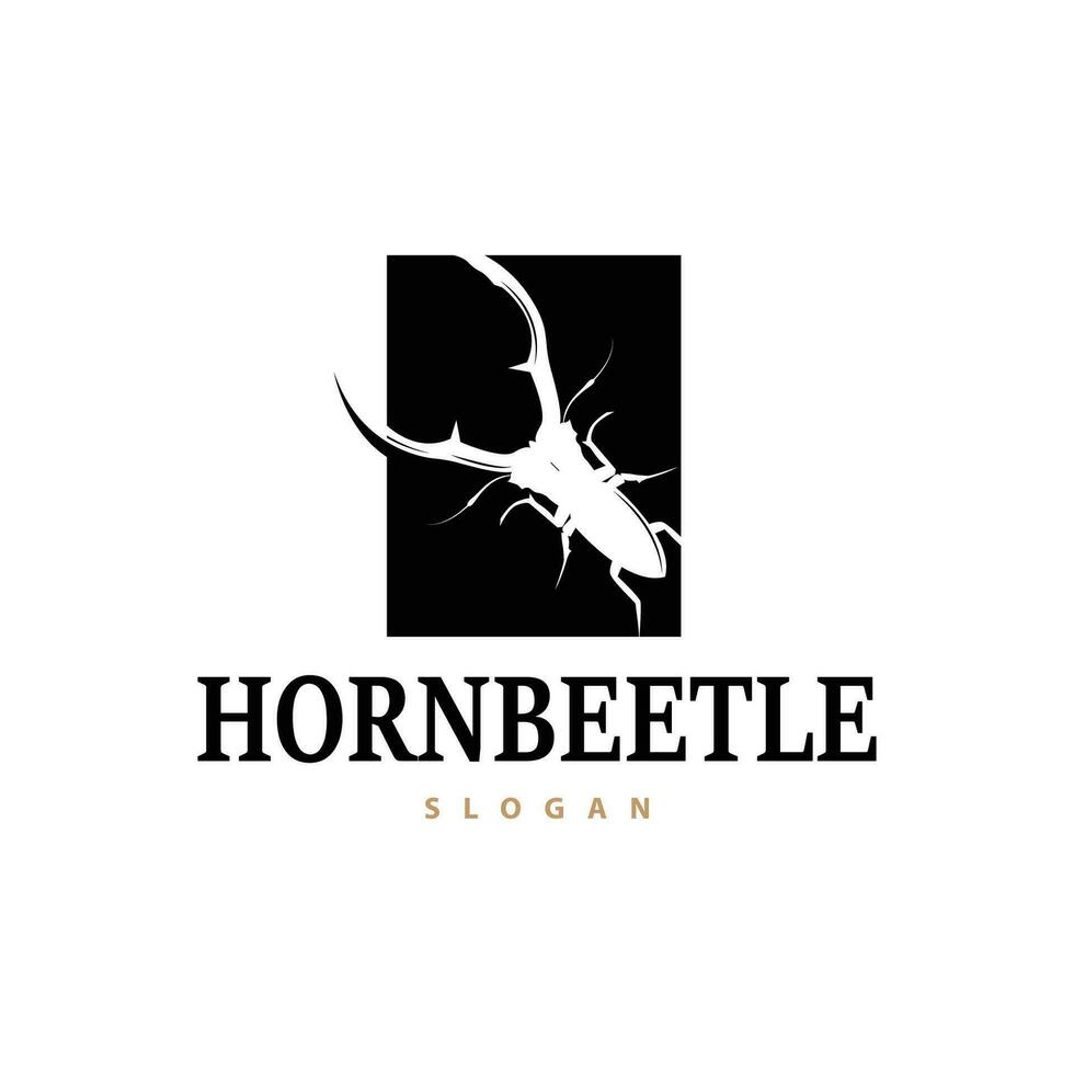 beetle logo design simple silhouette insect animal illustration template vector