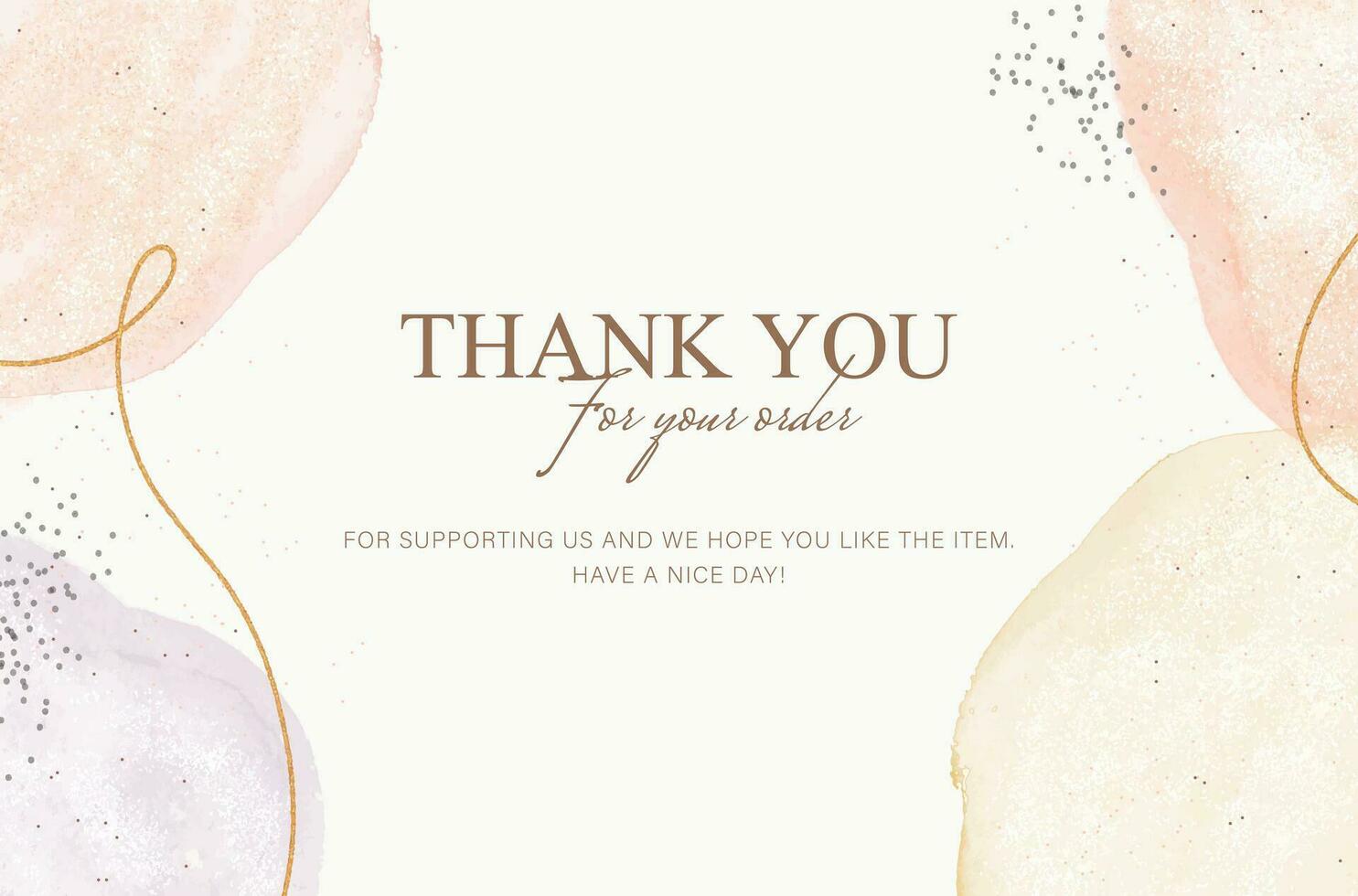 abstract pastel watercolor thank you card, printable custom greeting card for your project vector