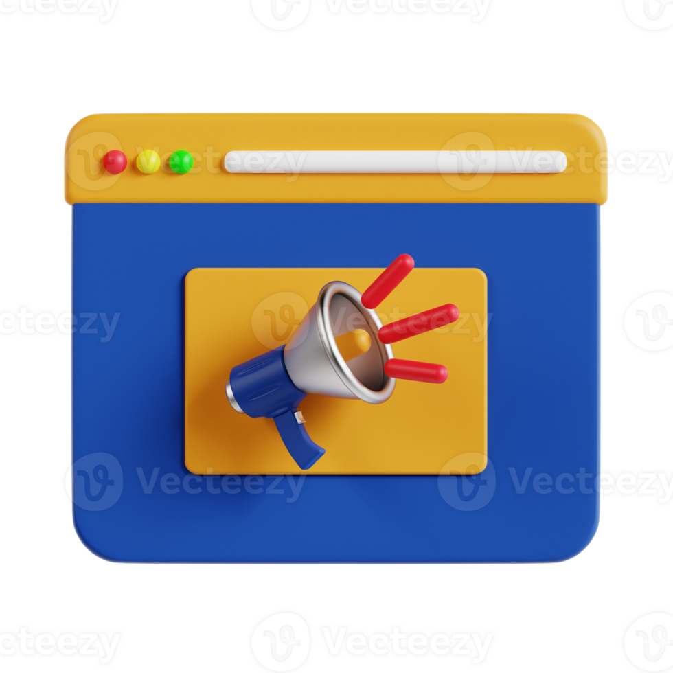 3d online marketing with transparent background, marketing and advertising png
