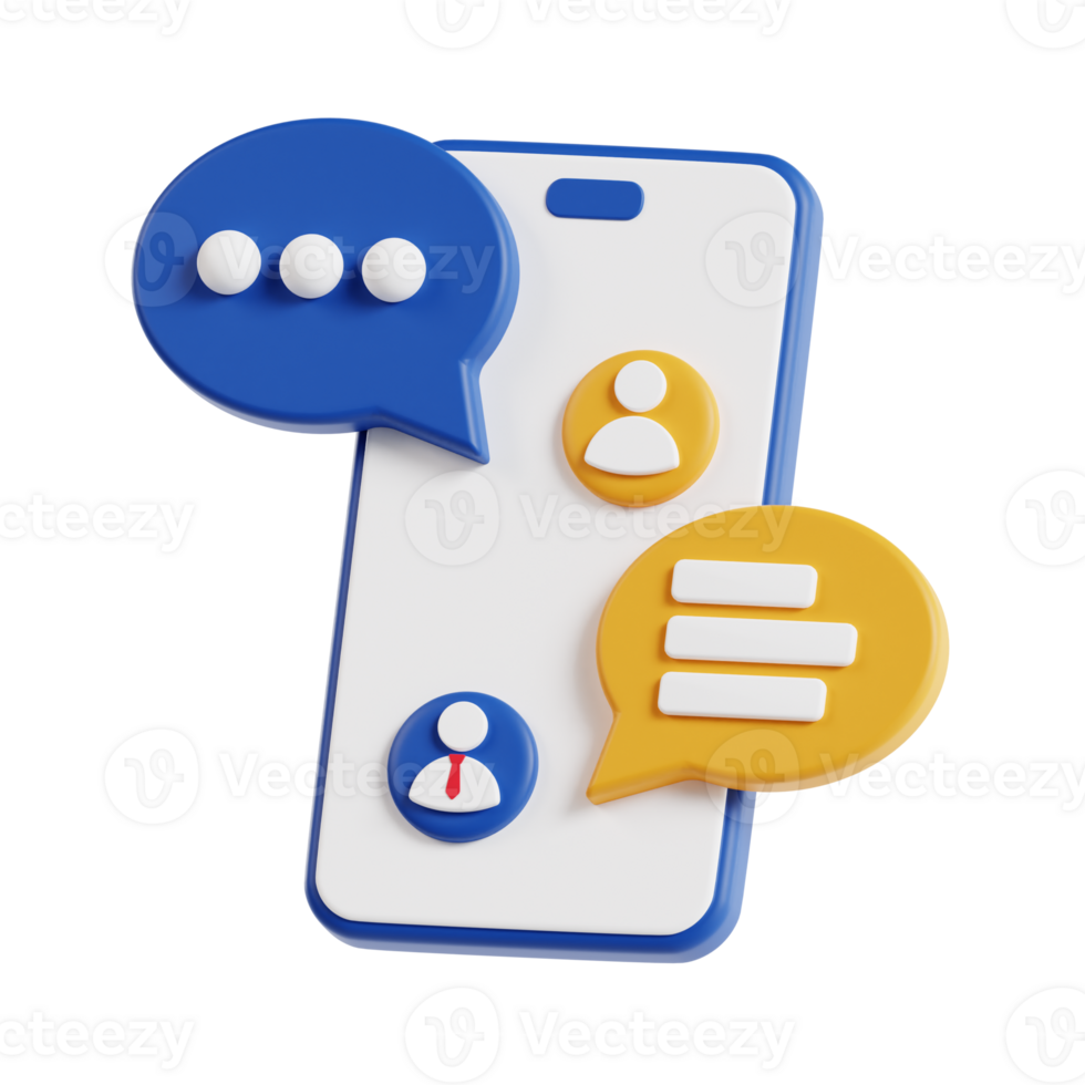 3d mobile message with transparent background, marketing and advertising png