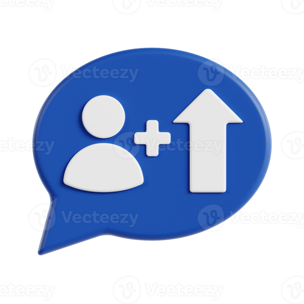 3d gain followers with transparent background, marketing and advertising png