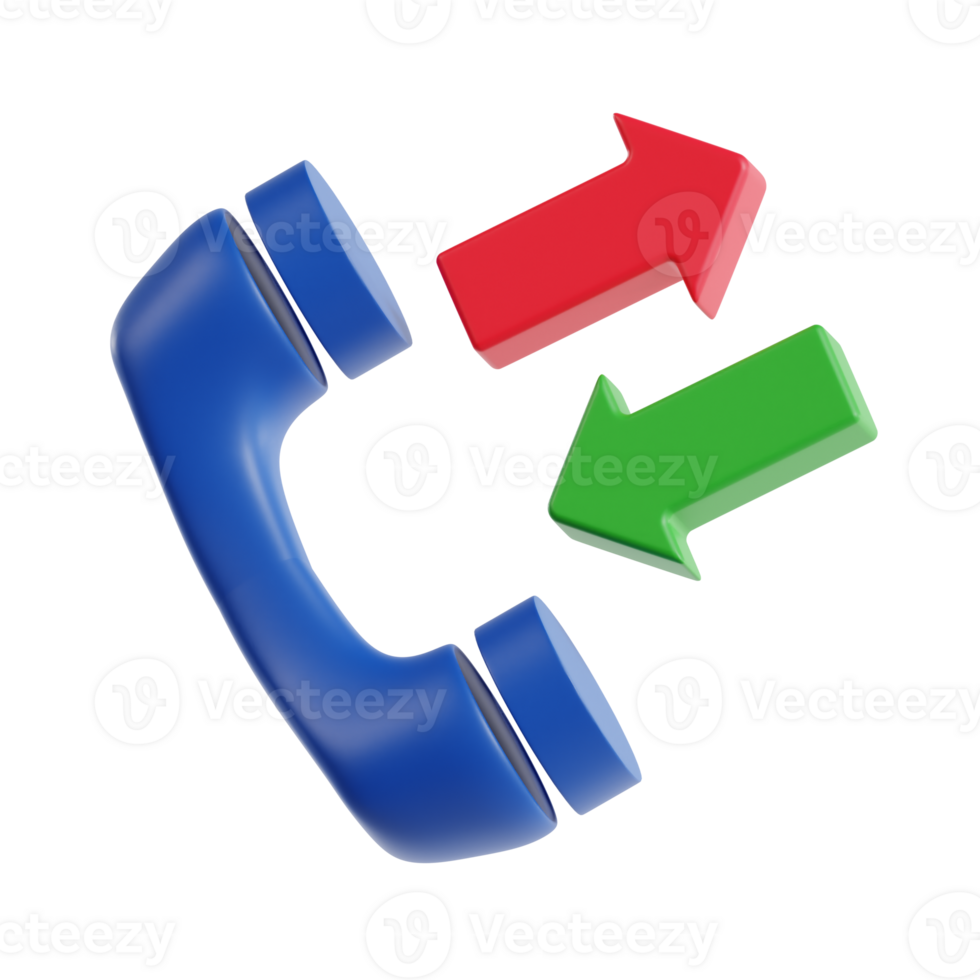 3d direct call with transparent background, marketing and advertising png