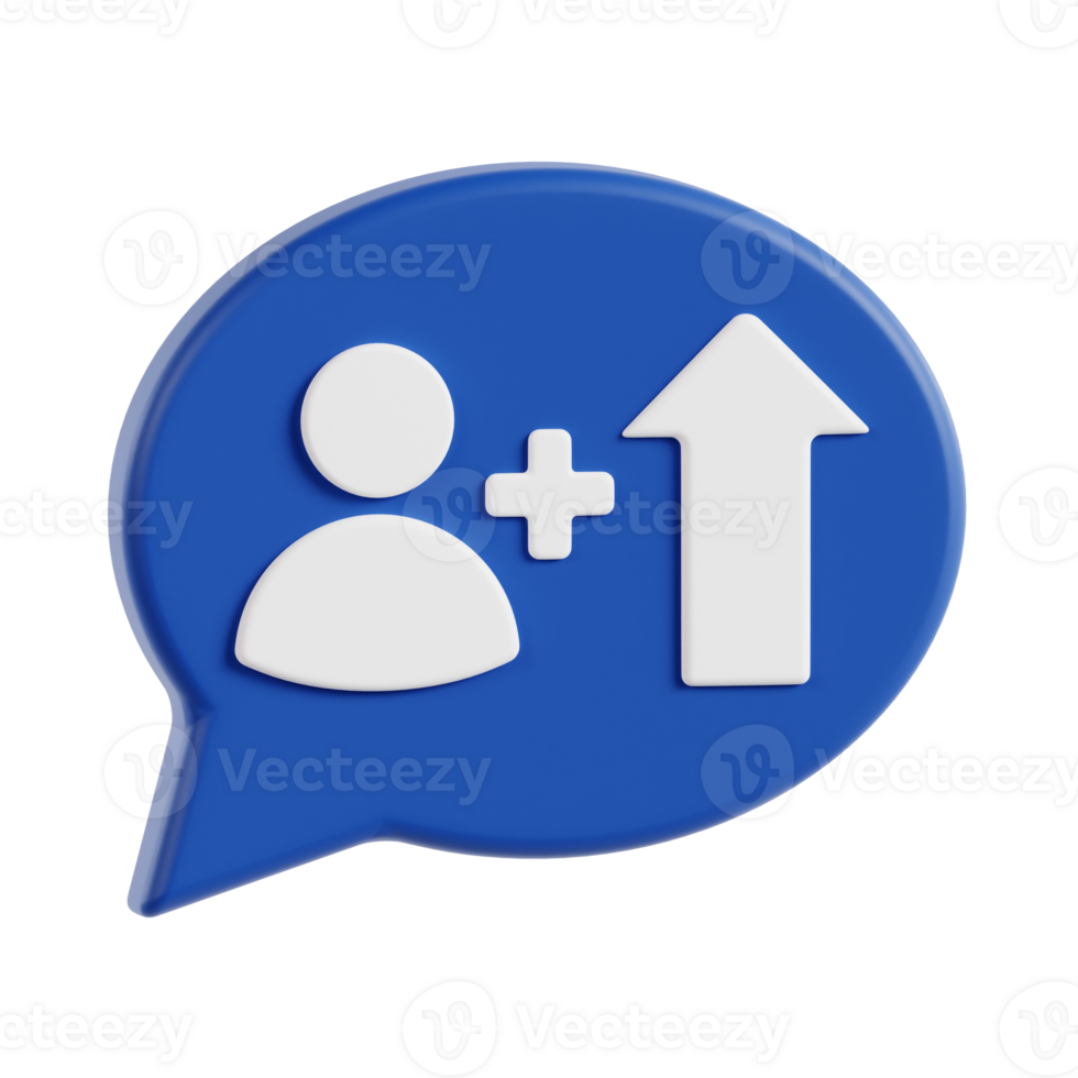 3d gain followers with transparent background, marketing and advertising png