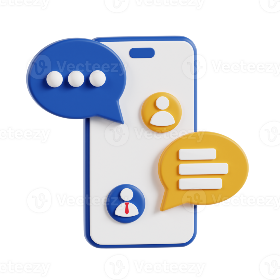 3d mobile message with transparent background, marketing and advertising png