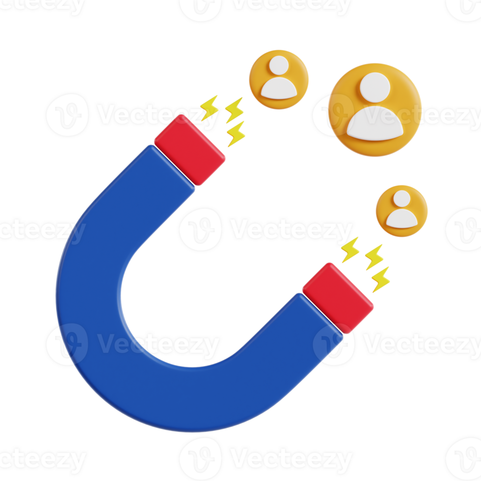 3d locka till sig kund med transparent bakgrund, marknadsföring och reklam png