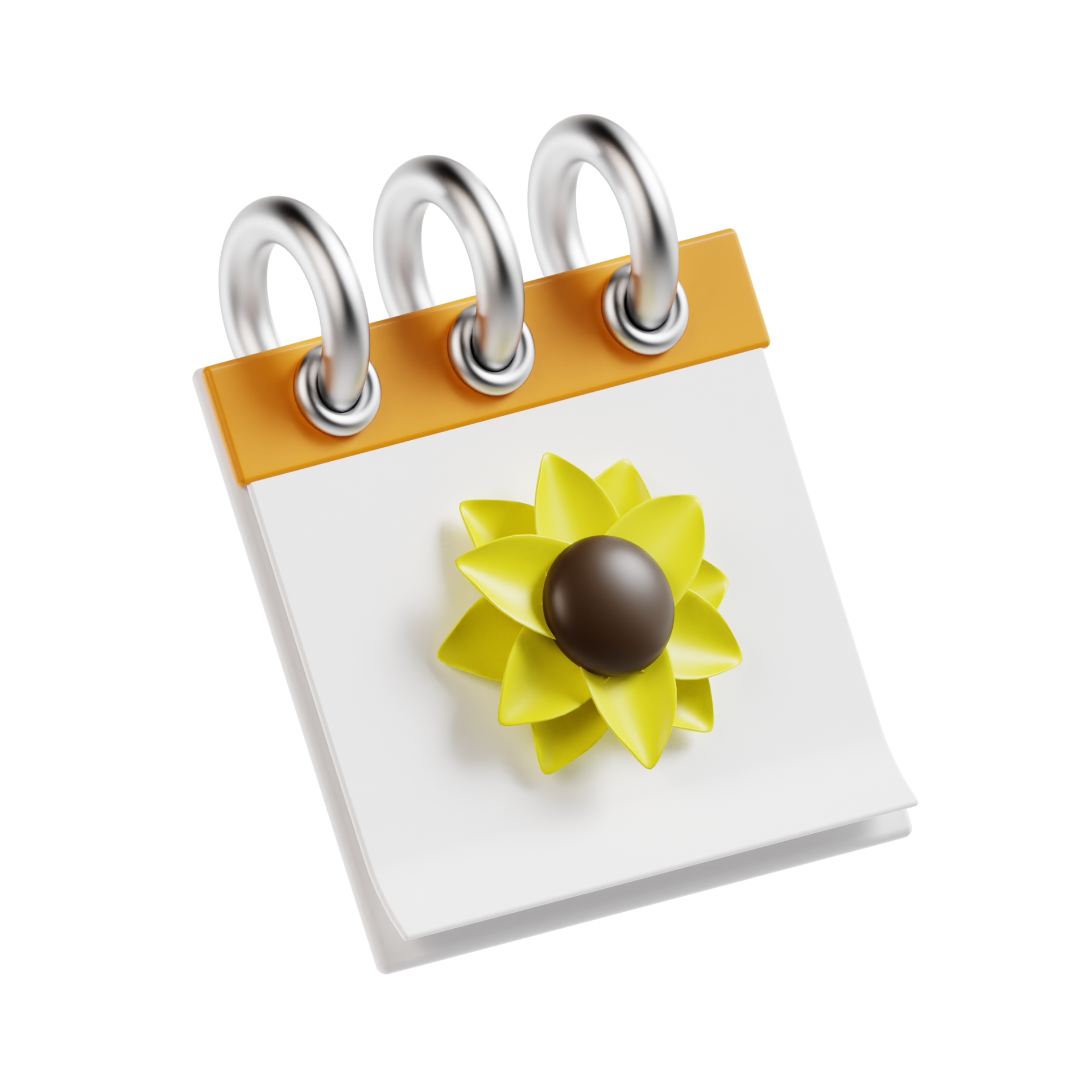 3d spring calendar with transparent background, spring season 3d set