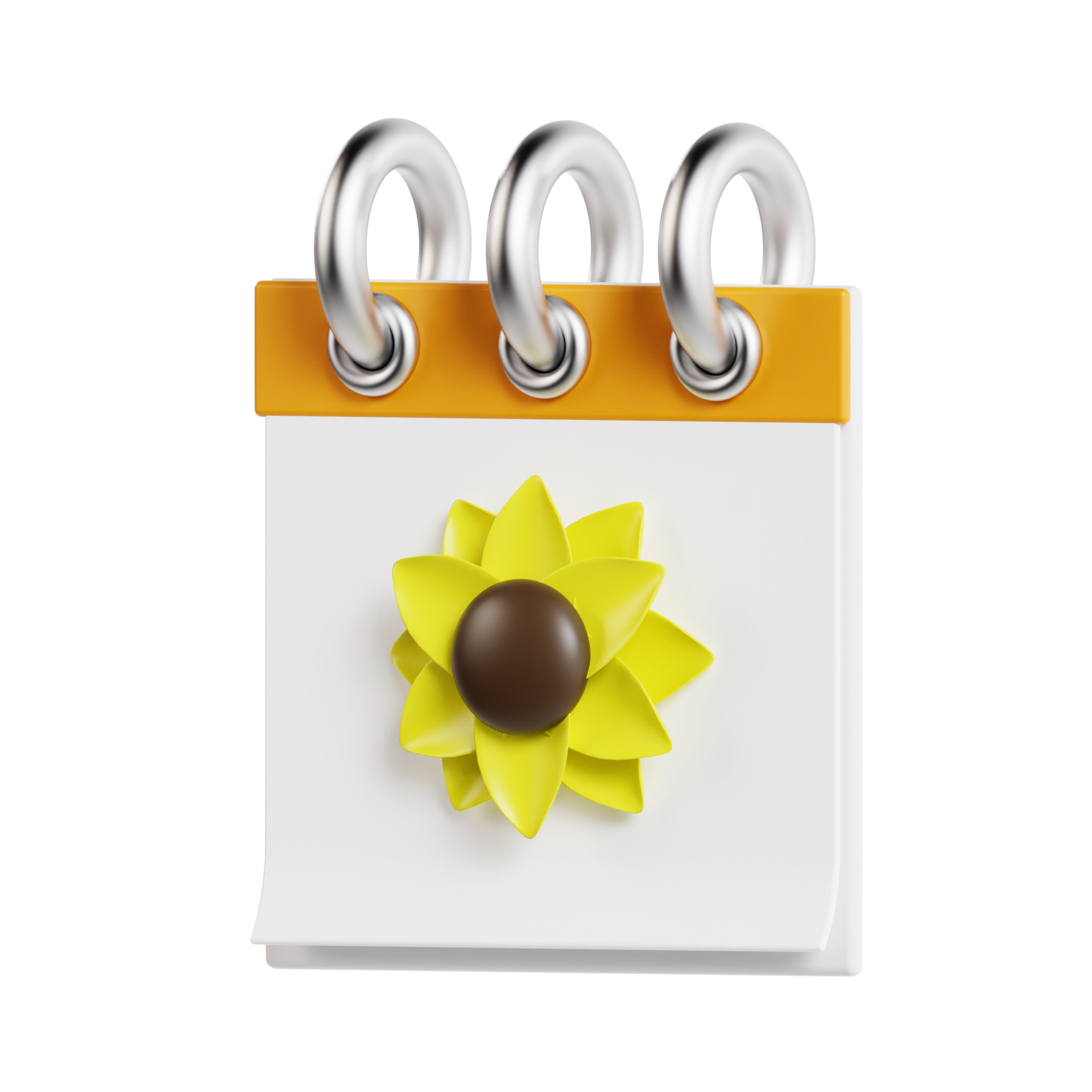 3d spring calendar with transparent background, spring season 3d set