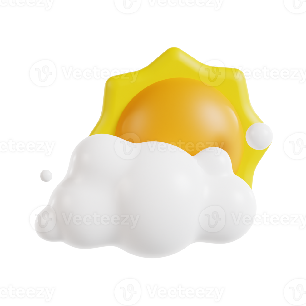 3d cloudy day with transparent background, spring season 3d set png