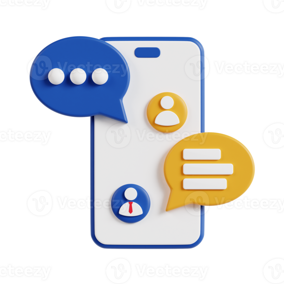 3d mobile message with transparent background, marketing and advertising png