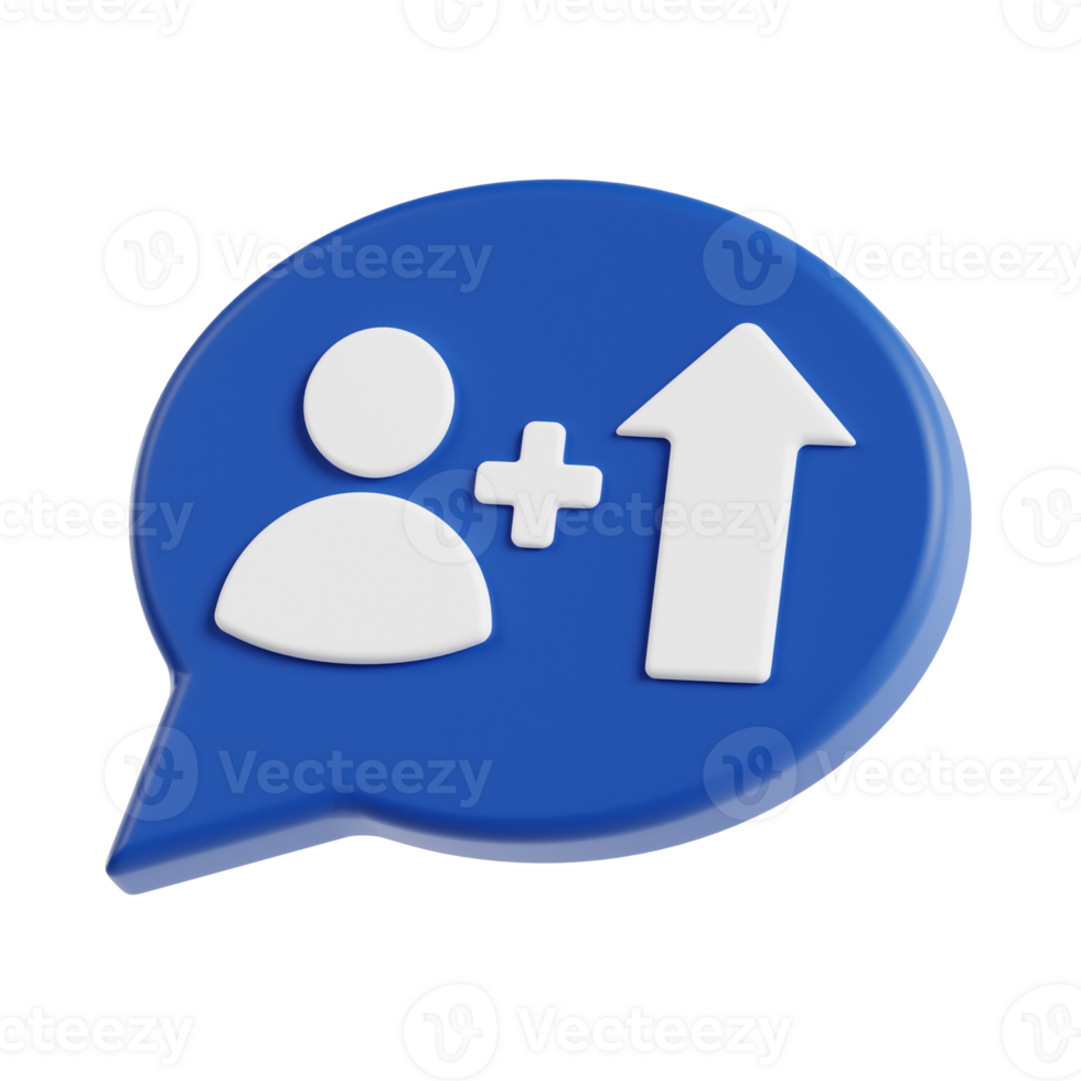 3d gain followers with transparent background, marketing and advertising png