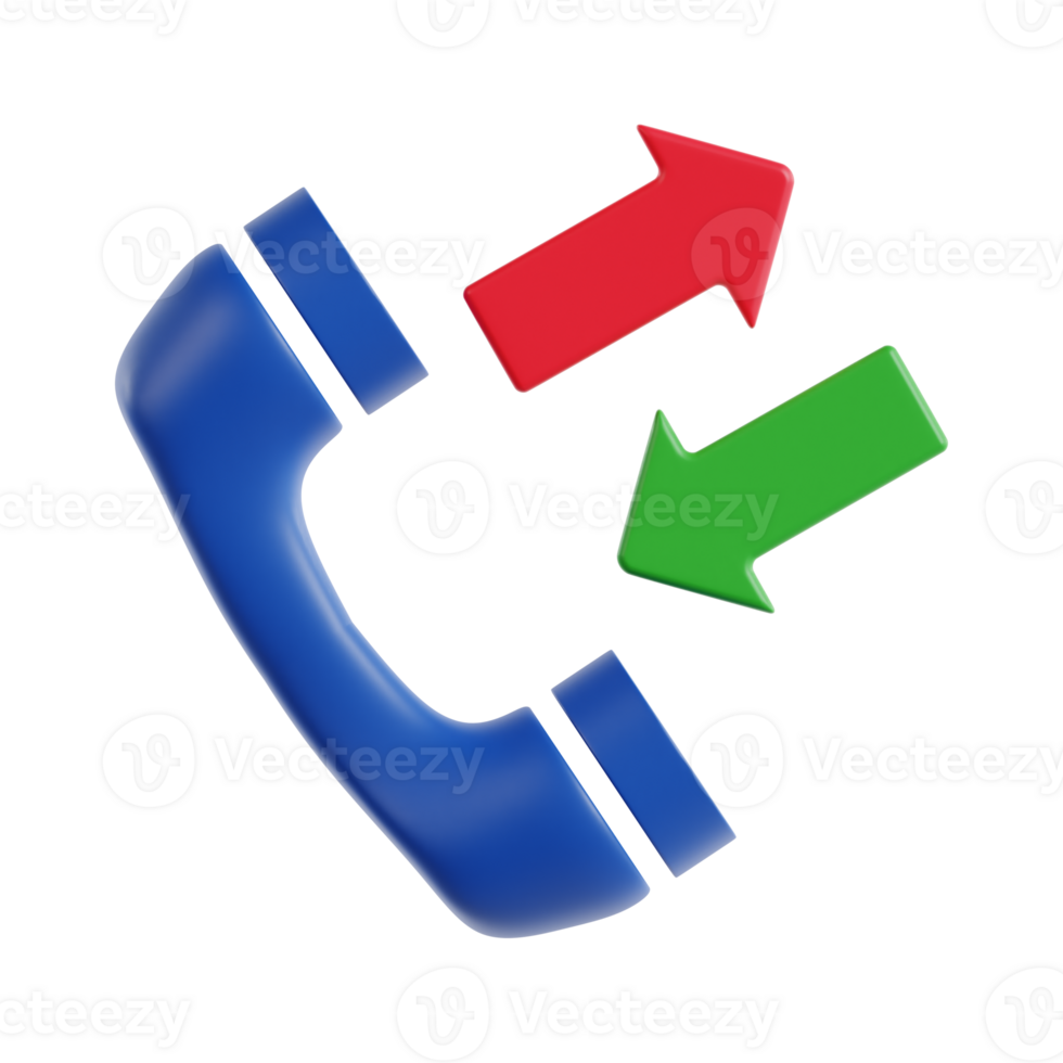 3d direct call with transparent background, marketing and advertising png