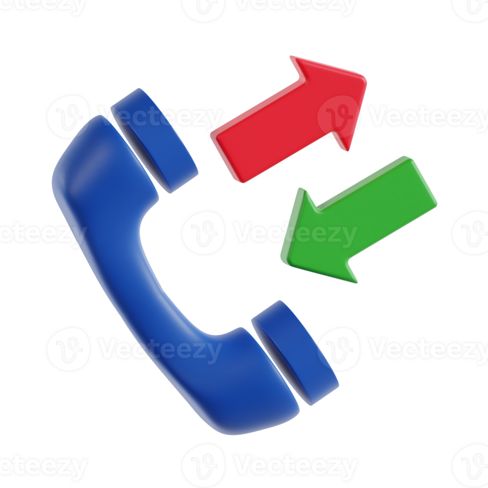 3d direct call with transparent background, marketing and advertising png