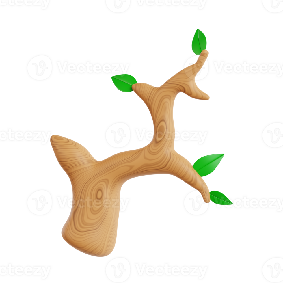 3d branch with transparent background, spring season 3d set png