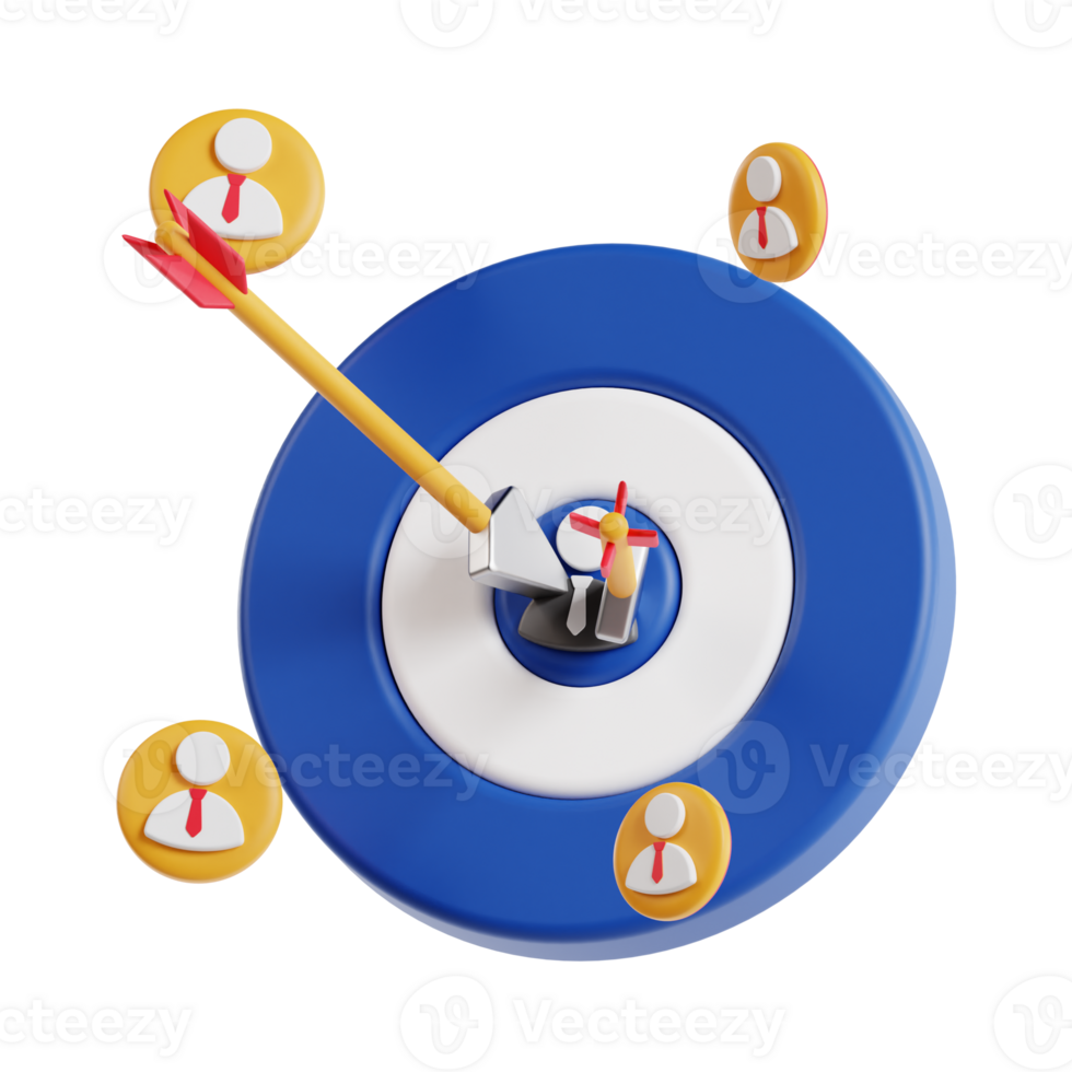 3d target audience with transparent background, marketing and advertising png