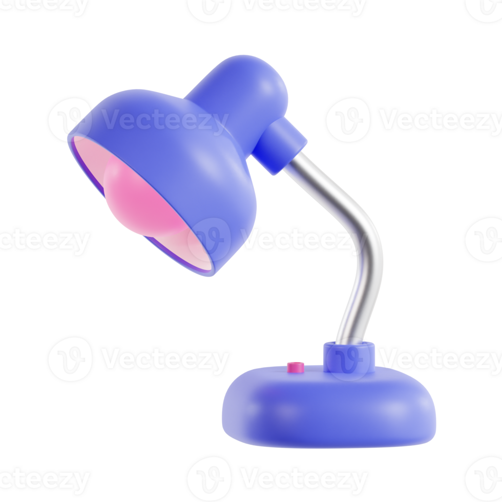 3d study lamp with transparent background, library 3d icon set png