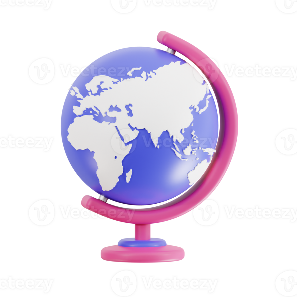 3d tafel wereldbol met transparant achtergrond, bibliotheek 3d icoon reeks png
