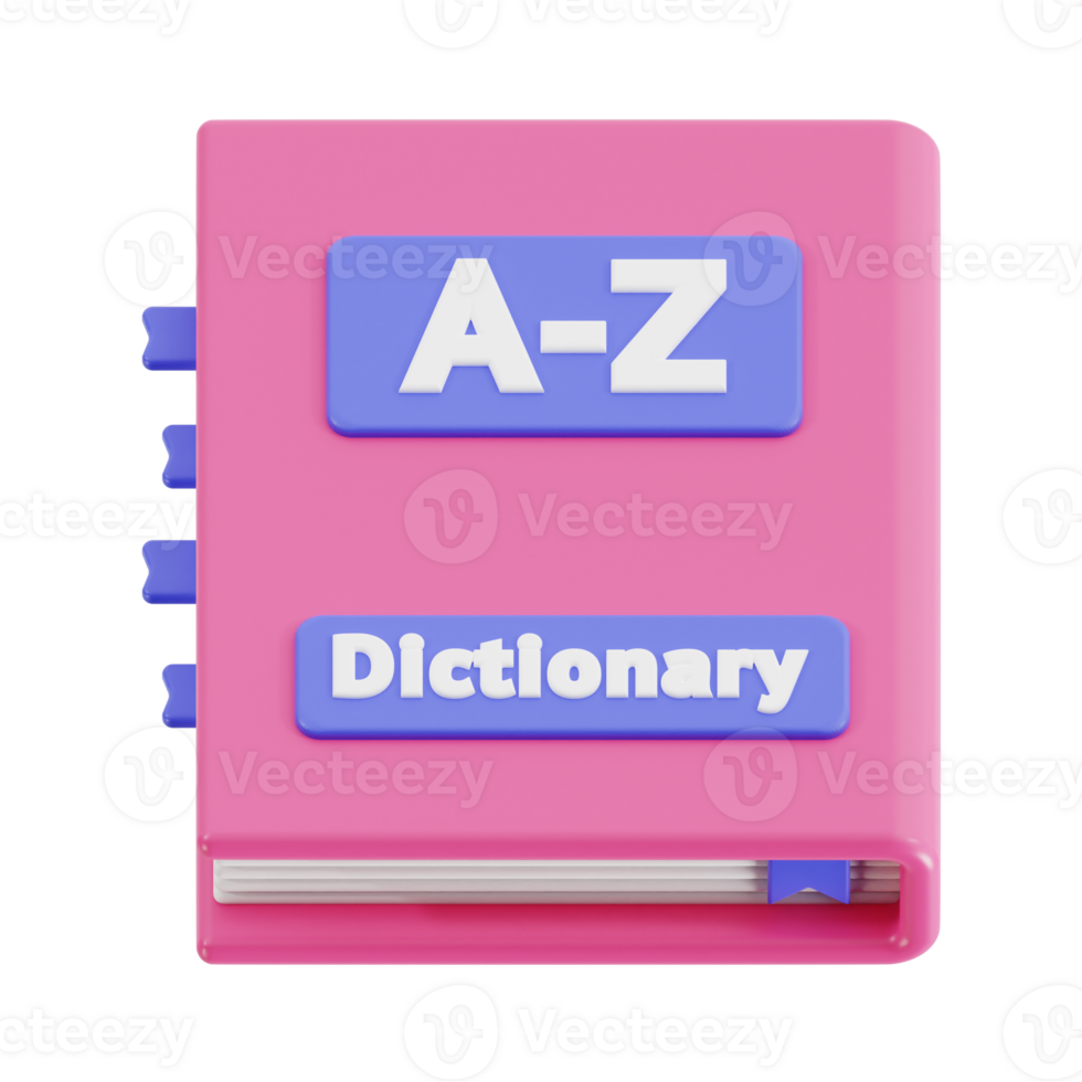 3d dictionary with transparent background, library 3d icon set png