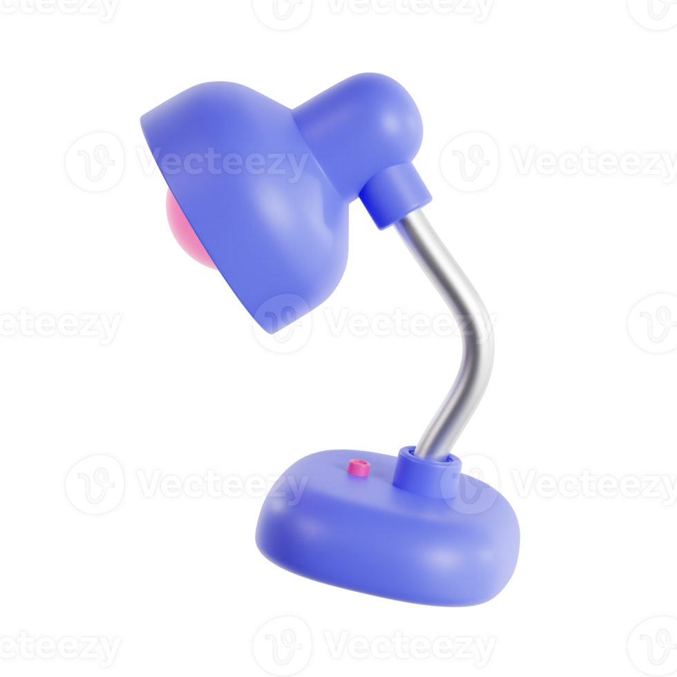 3d study lamp with transparent background, library 3d icon set png