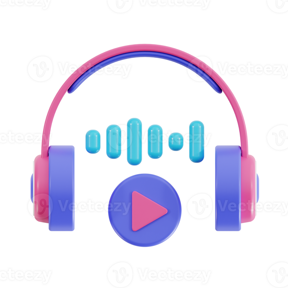 3d listening with transparent background, library 3d icon set png