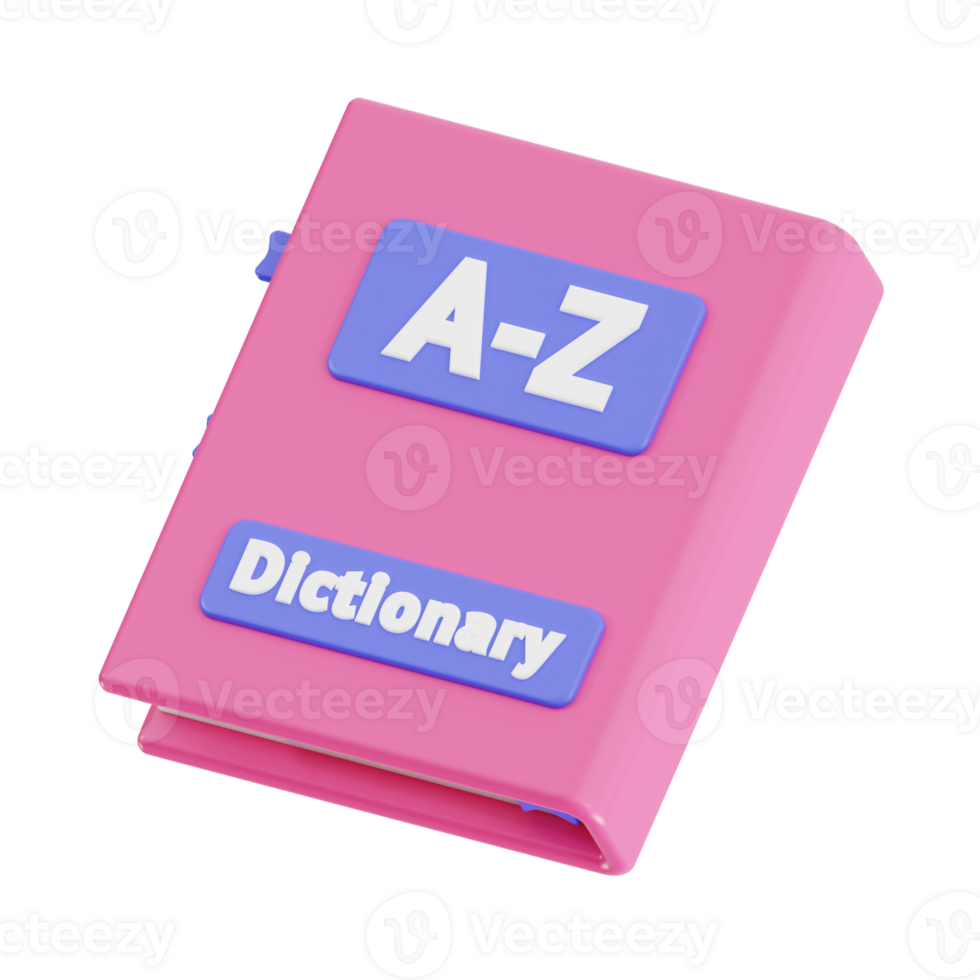 3d dictionary with transparent background, library 3d icon set png