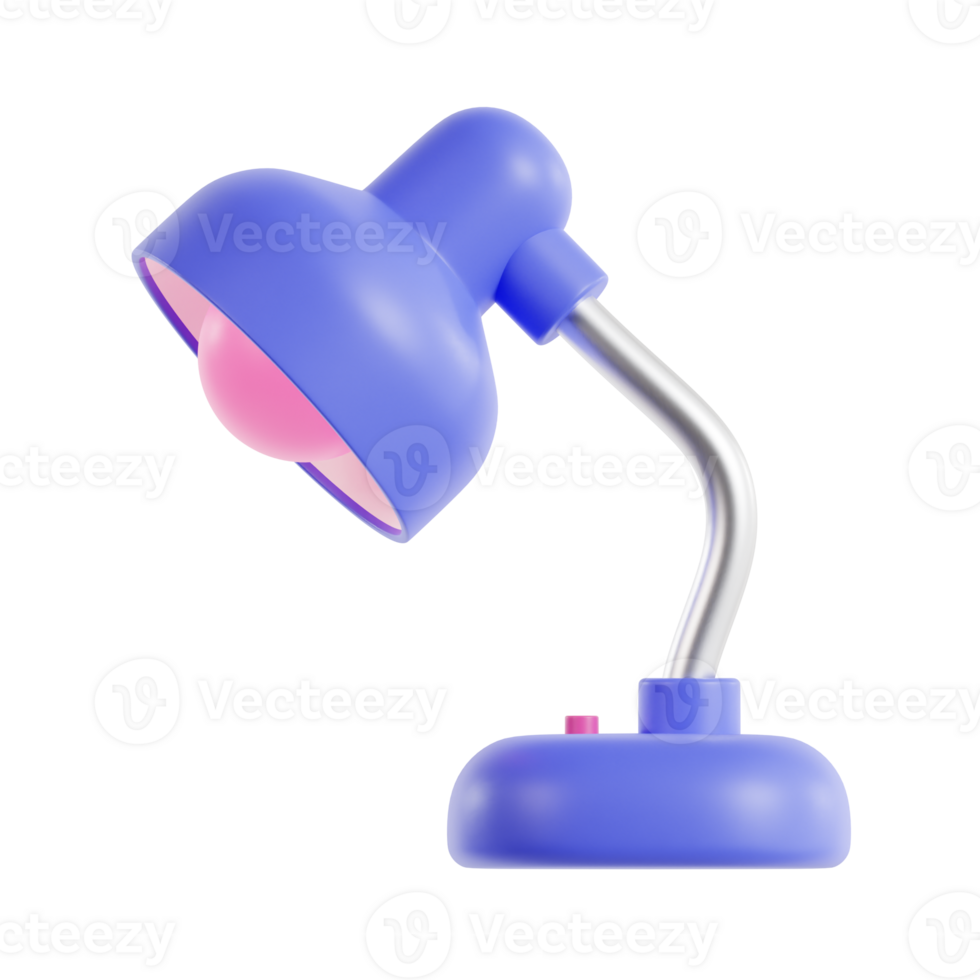3d study lamp with transparent background, library 3d icon set png