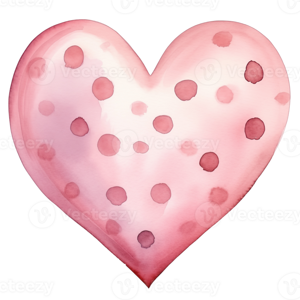 AI generated Pink Pastel Boho Heart and Polka Dots on isolated background. png