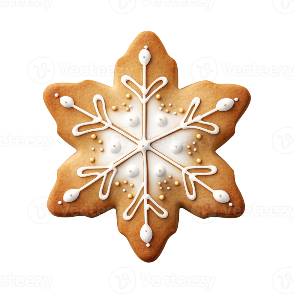 AI generated Christmas homemade gingerbread cookie isolated on a transparent background, PNG