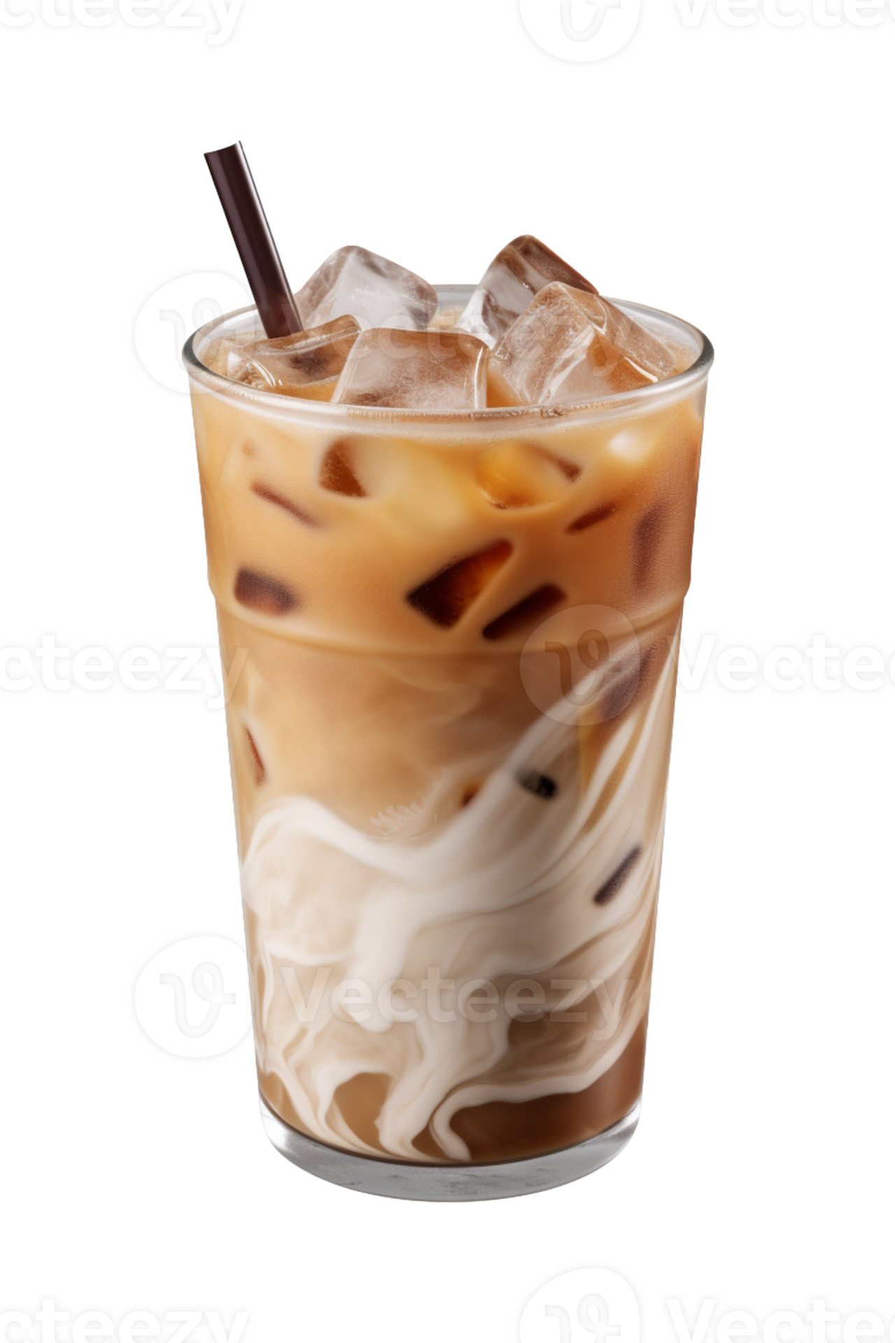 AI generated a glass of iced coffee isolated on a transparent ...