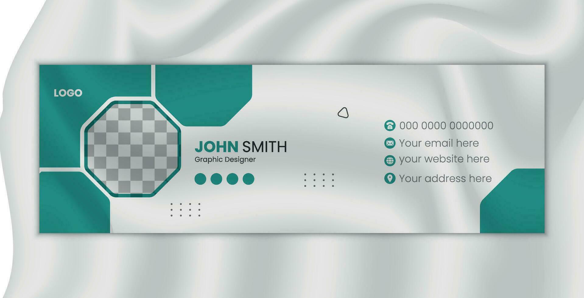 Creative email signature design template for personal social media cover vector