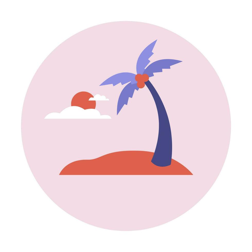 Icon beach in modern flat style design. Vector illustration.