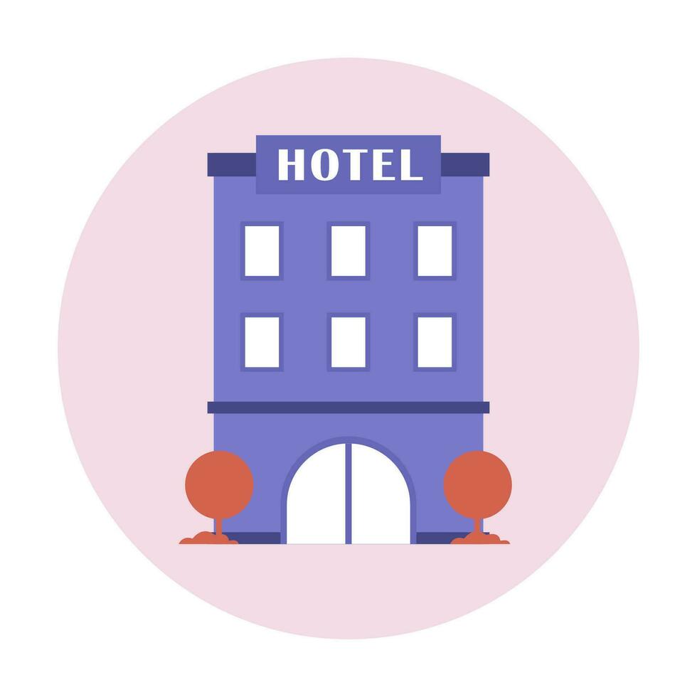 Hotel icon in modern flat style design. Vector illustration.