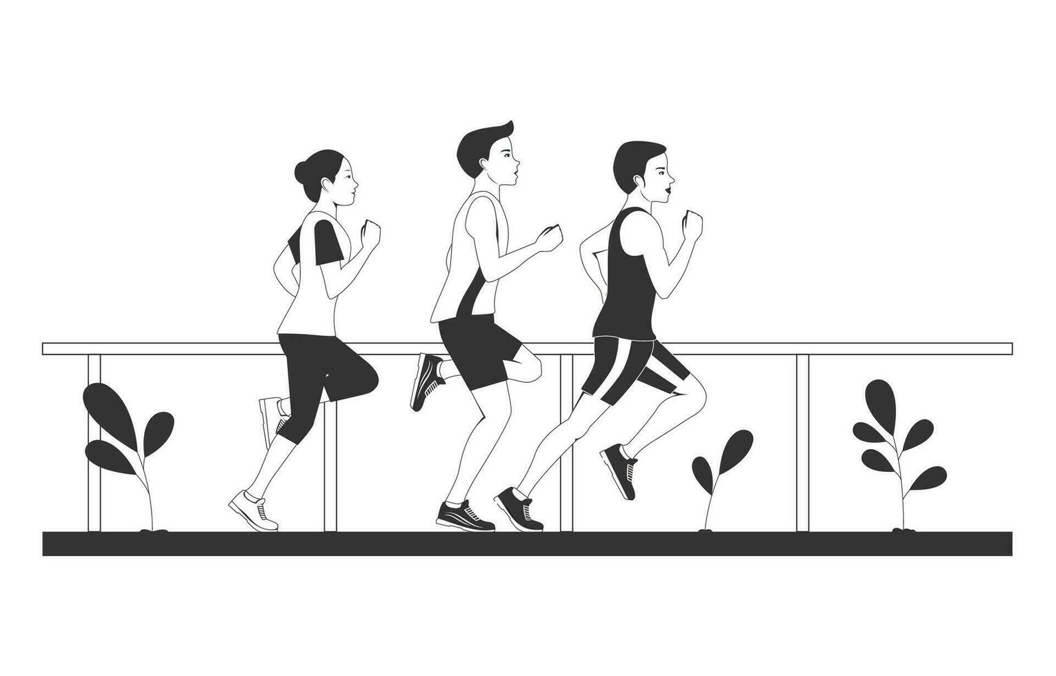 running outline stock outline vector illustration