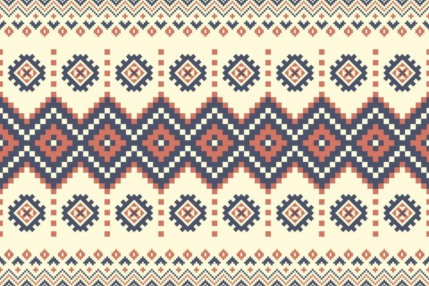 azteca kilim geométrico frontera modelo. étnico geométrico cuadrado forma sin costura modelo píxel Arte estilo. azteca kilim geométrico modelo utilizar para textil borde, mesa corredor, fondo de pantalla, alfombra, etc. vector