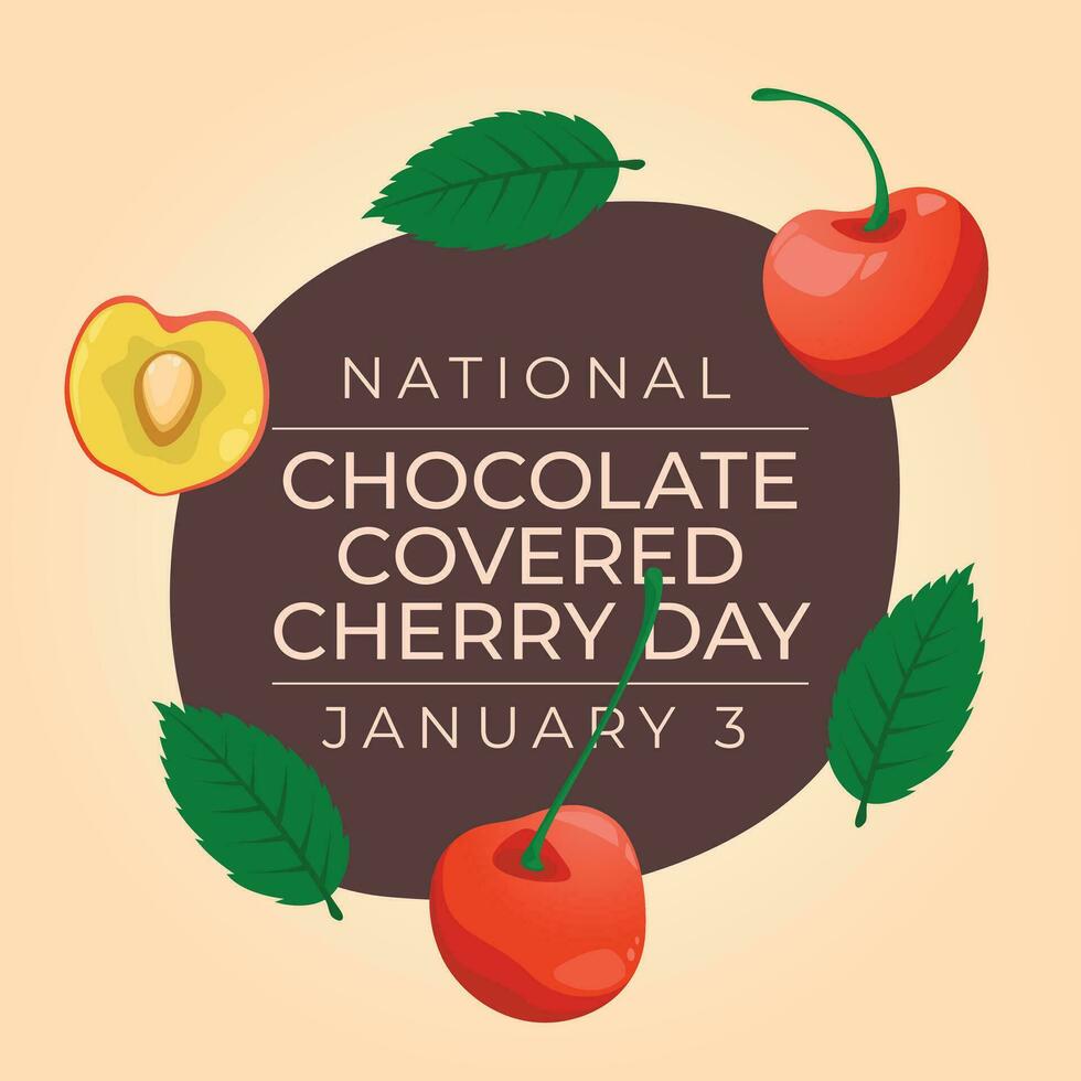 Indulge in Delight. Vector Design Template for Chocolate Covered Cherry Day. Celebrate this sweet occasion with a deliciously themed graphic.