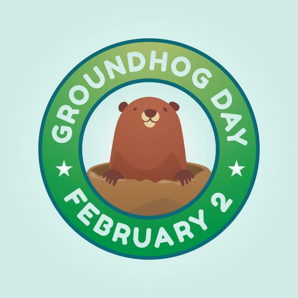 Cheerful Groundhog Illustration Embrace the Spirit of Spring in this Playful Vector Design.