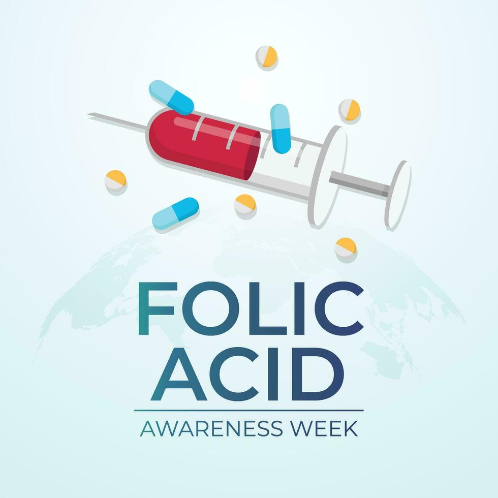 Raise Folic Acid Awareness. Vector Design Template for Health Campaigns. Highlight the importance of this vital nutrient with an engaging graphic.