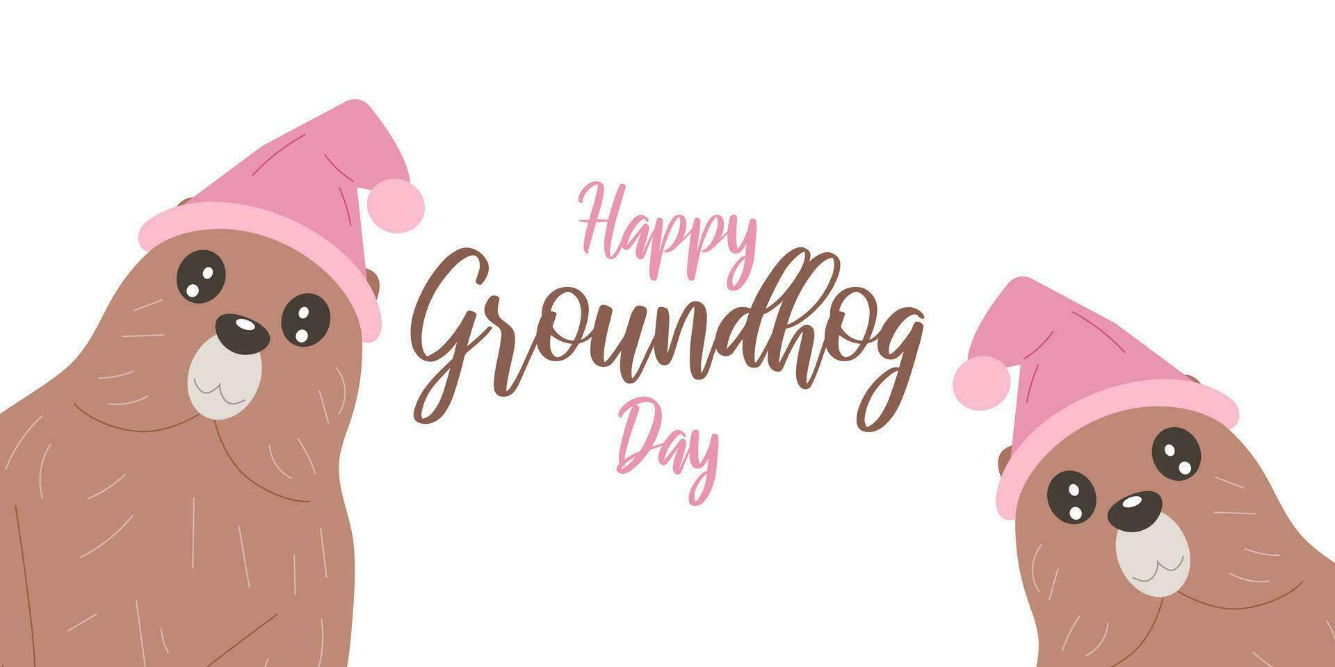 Happy Groundhog Day February 2. Holiday concept. vector