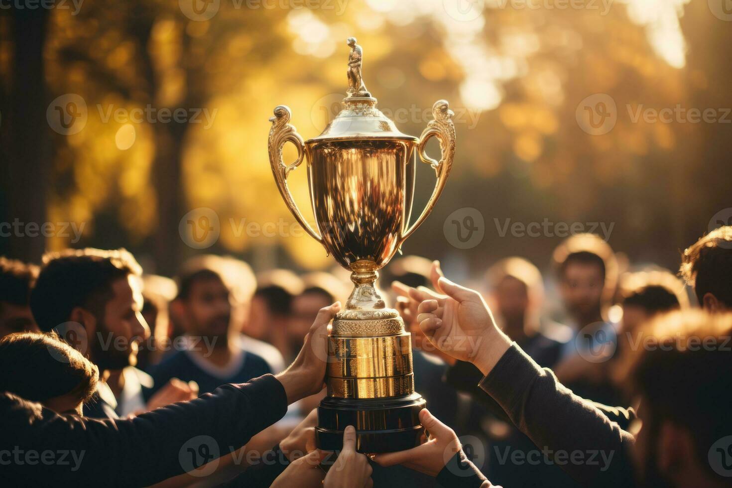 AI generated Dedicated employee award shines in a thoughtfully decorated workspace, recognition and reward images photo