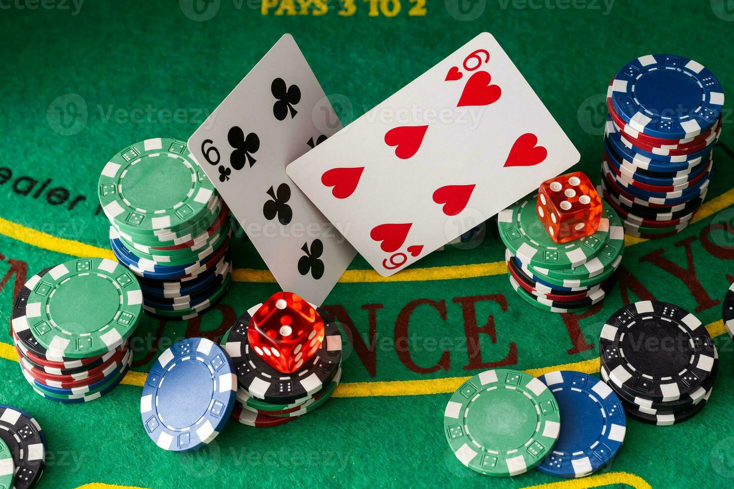 four aces besides several piles of gambling chips photo