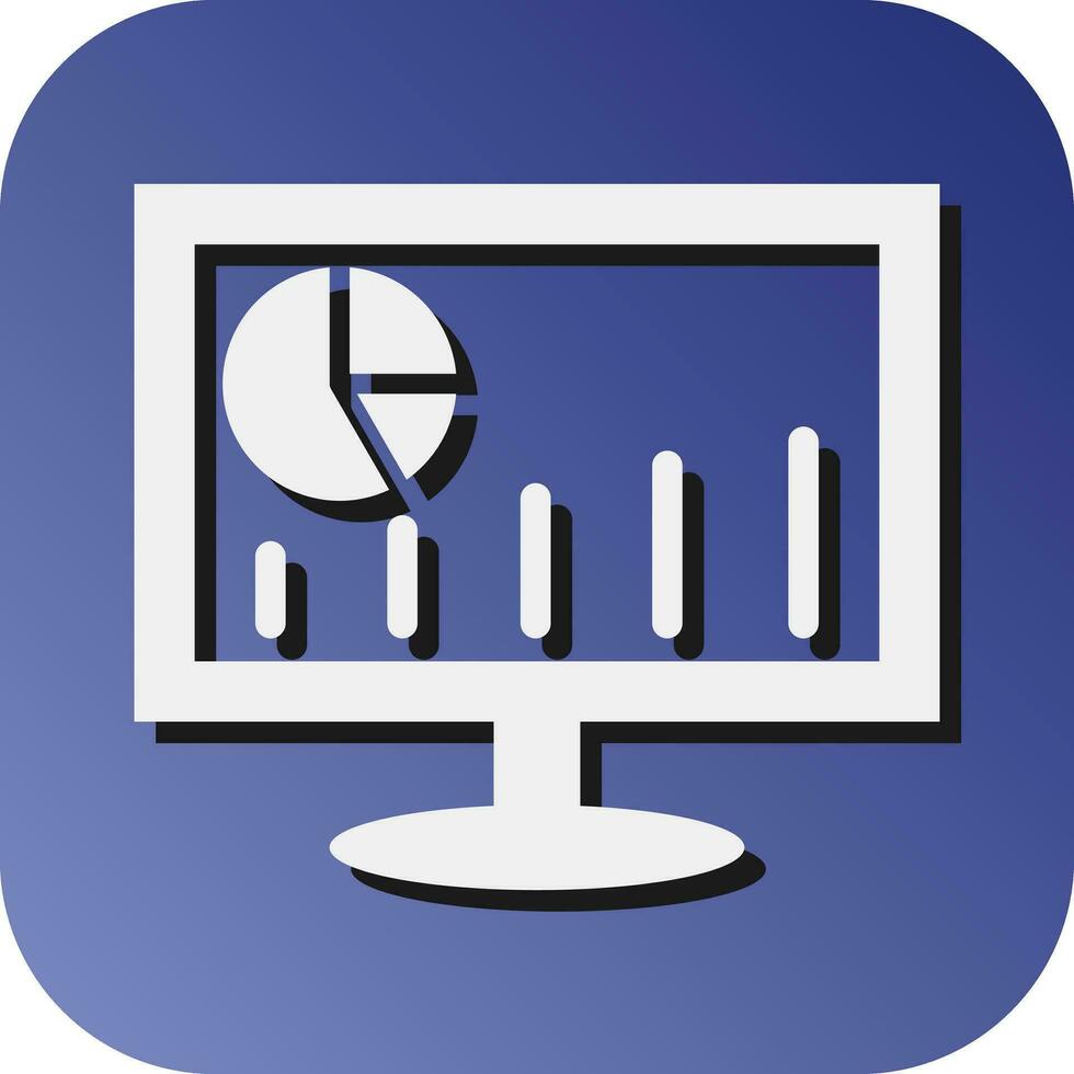 Analytical Vector Glyph Gradient Background Icon For Personal And Commercial Use.