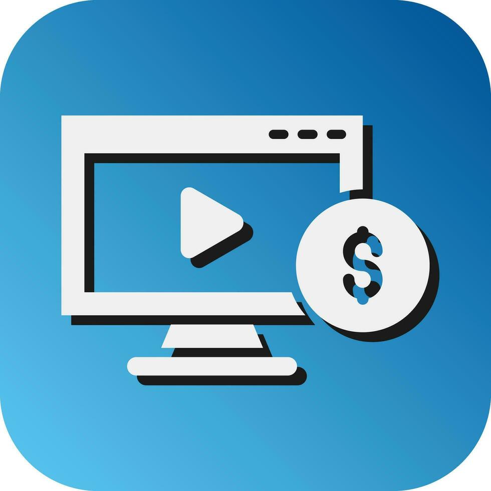Paid Content Vector Glyph Gradient Background Icon For Personal And Commercial Use.