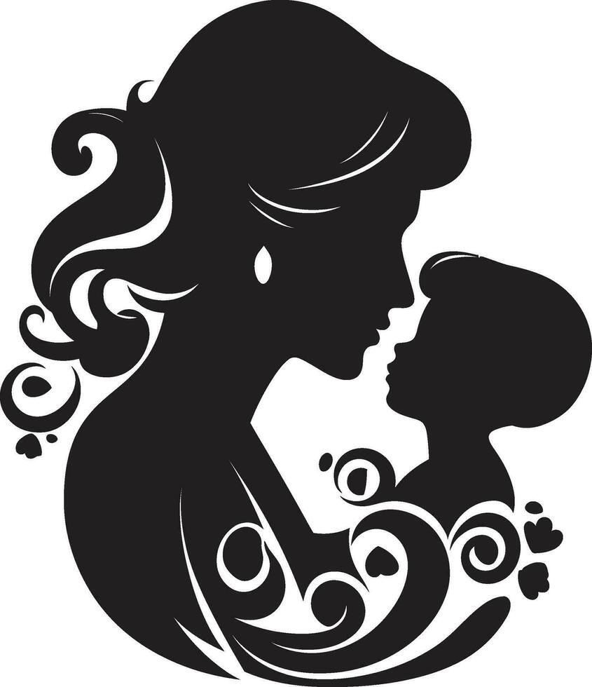 oferta floral amor materno emblema naturalezas corazón abrazo floral logo vector