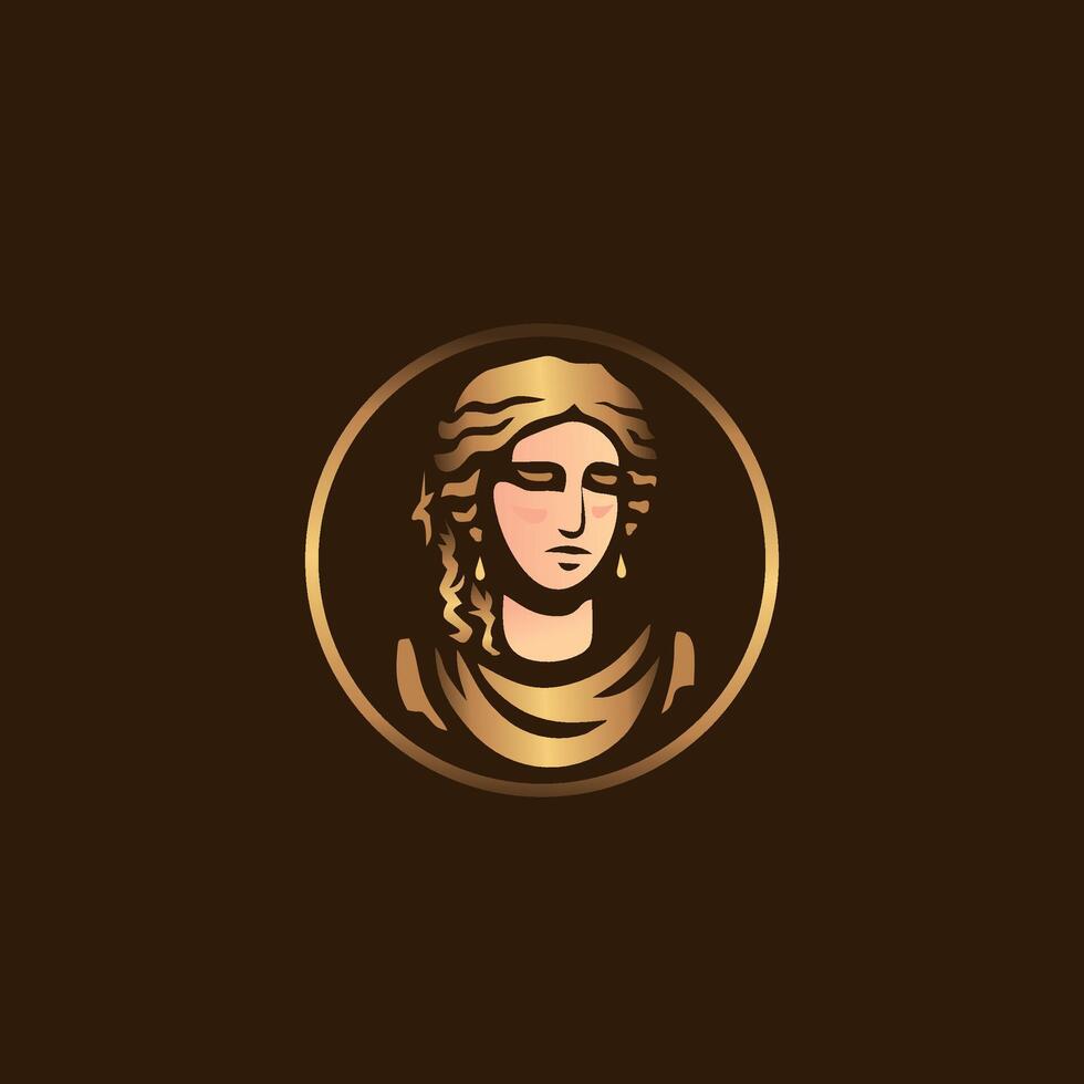 Athena the goddess vector logo illustration design