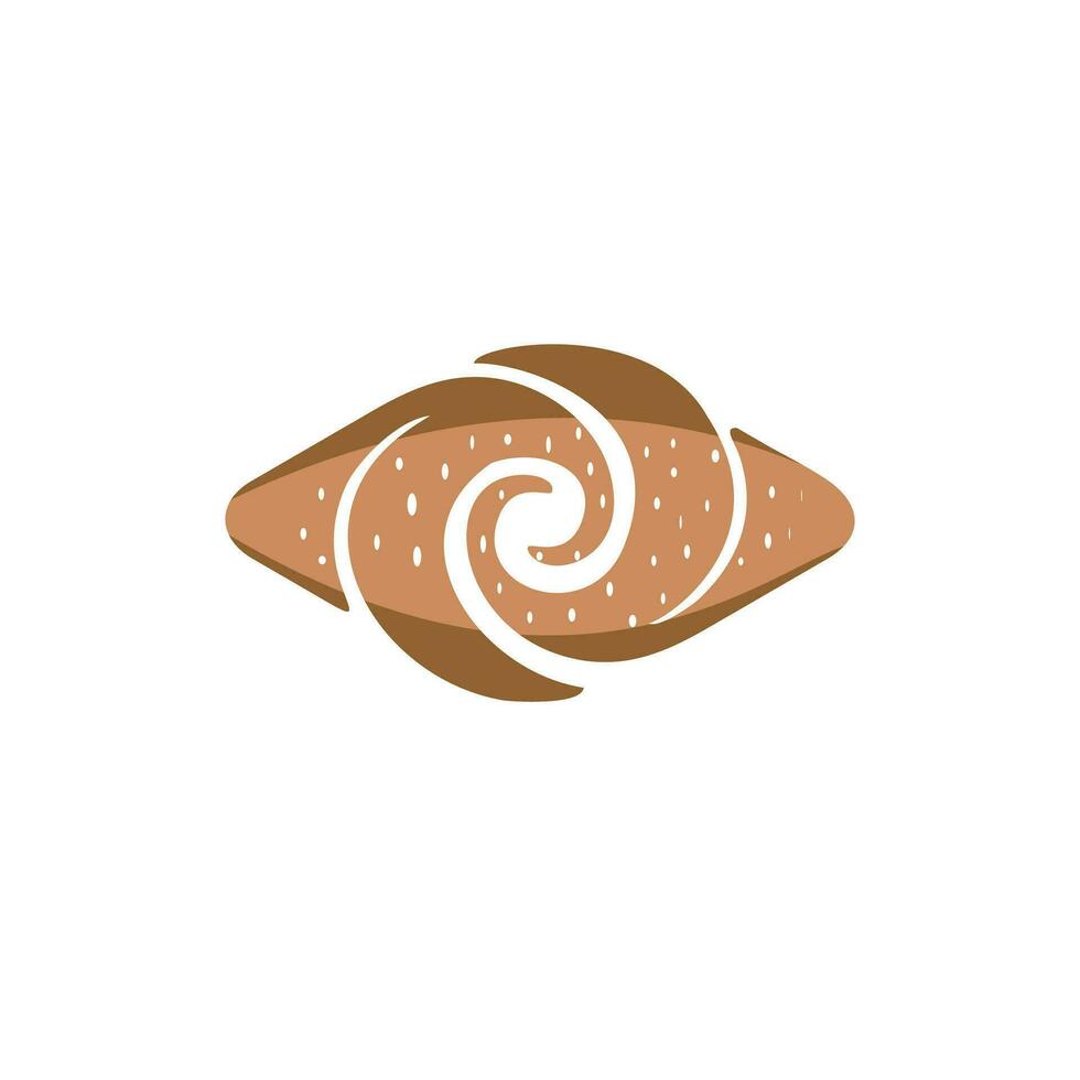 Royalty free hot bread logo vector