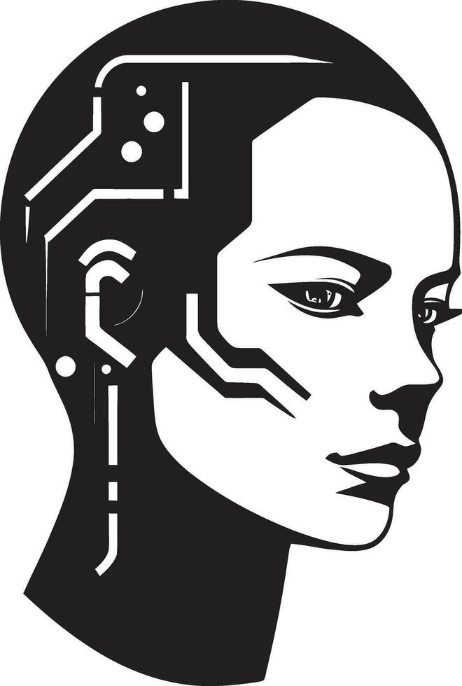 robo lógica ai logo creación neural fusión vector ai icono