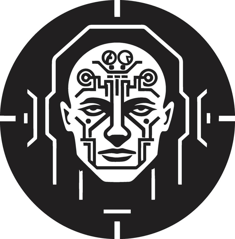 ai nexo circulo logo diseño techno síntesis ai logo vector